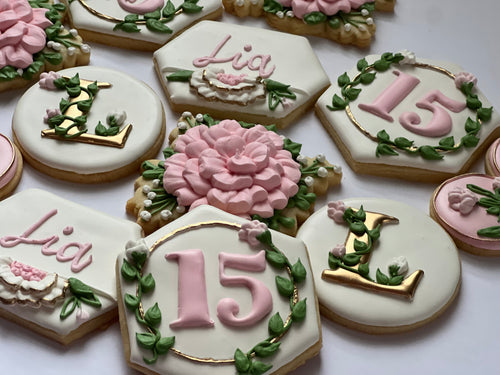 Quinceañera fifteen Theme Cookies