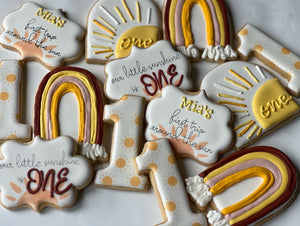 One year old Sun Theme Cookies