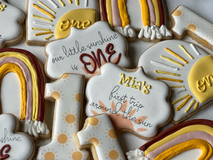 One year old Sun Theme Cookies