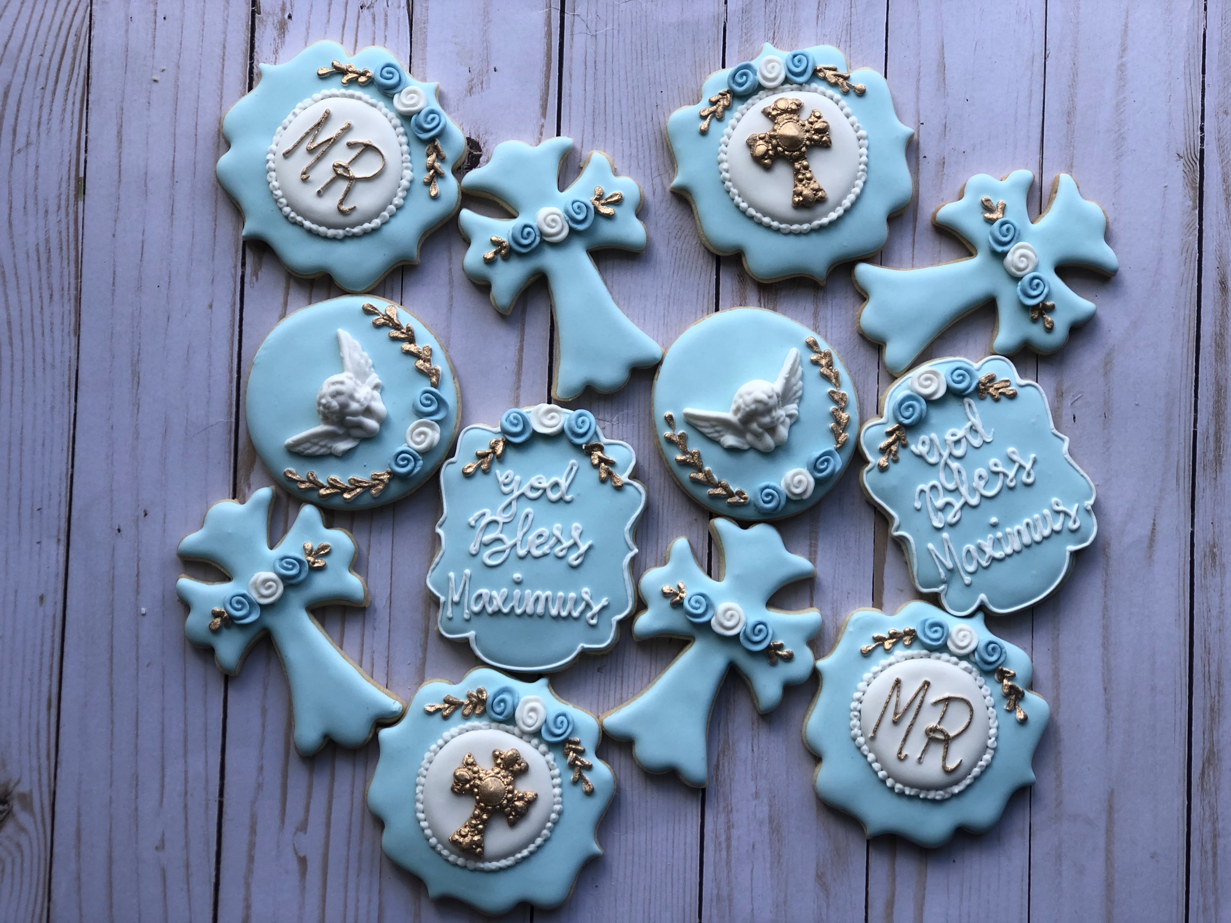 Angel honey cookie, baptism cookie, your text, personalization outlet 12 pieces.