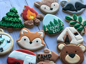 Camping woodland  Theme Cookies- 2 Dozen